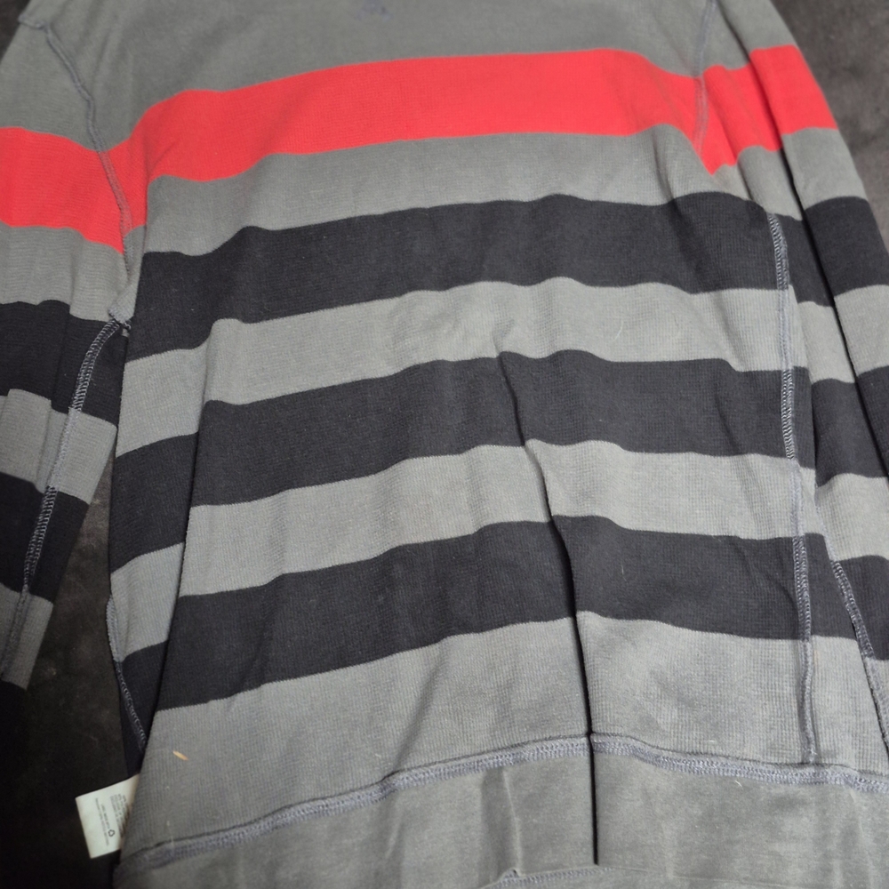 Striped Gray and Red Sweater